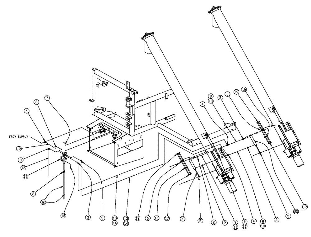 Схема запчастей Case IH FLX810 - (02-043) - 6" AUGER PNEUMATIC GROUP, DOUBLE & TRIPLE BIN, 37 & 50 CU. FT Bin Group