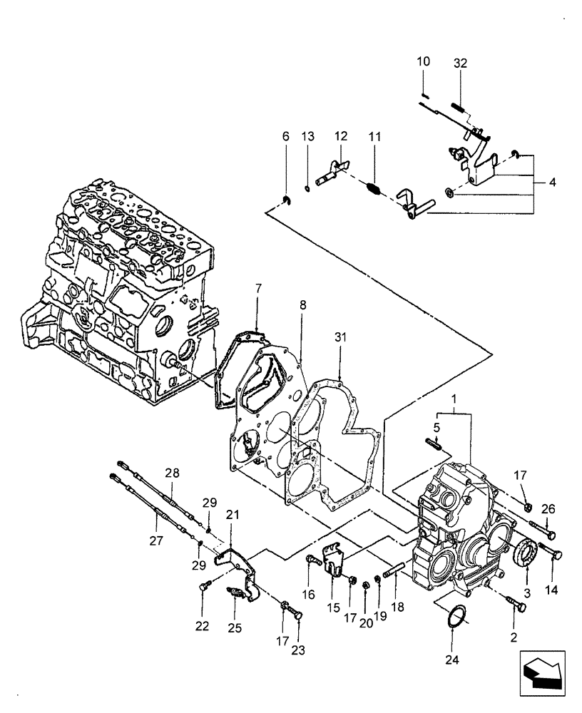 Схема запчастей Case IH FARMALL 60 - (01.05) - TIMING GEAR CASE (01) - ENGINE