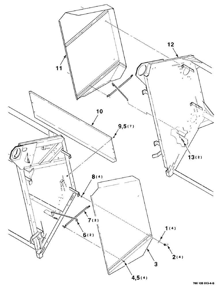 Схема запчастей Case IH 8480 - (7-16) - TAILGATE AND SHIELD ASSEMBLIES (12) - MAIN FRAME