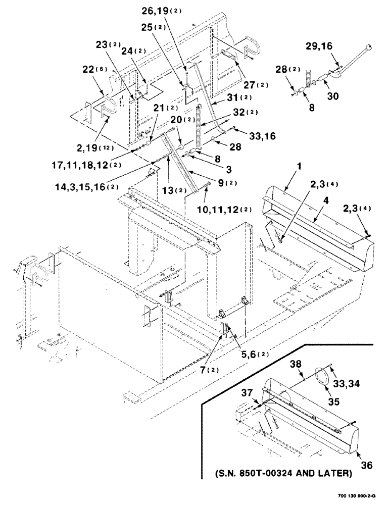 Схема запчастей Case IH 8850 - (07-38) - PANEL STYLING ASSEMBLY, REAR (09) - CHASSIS