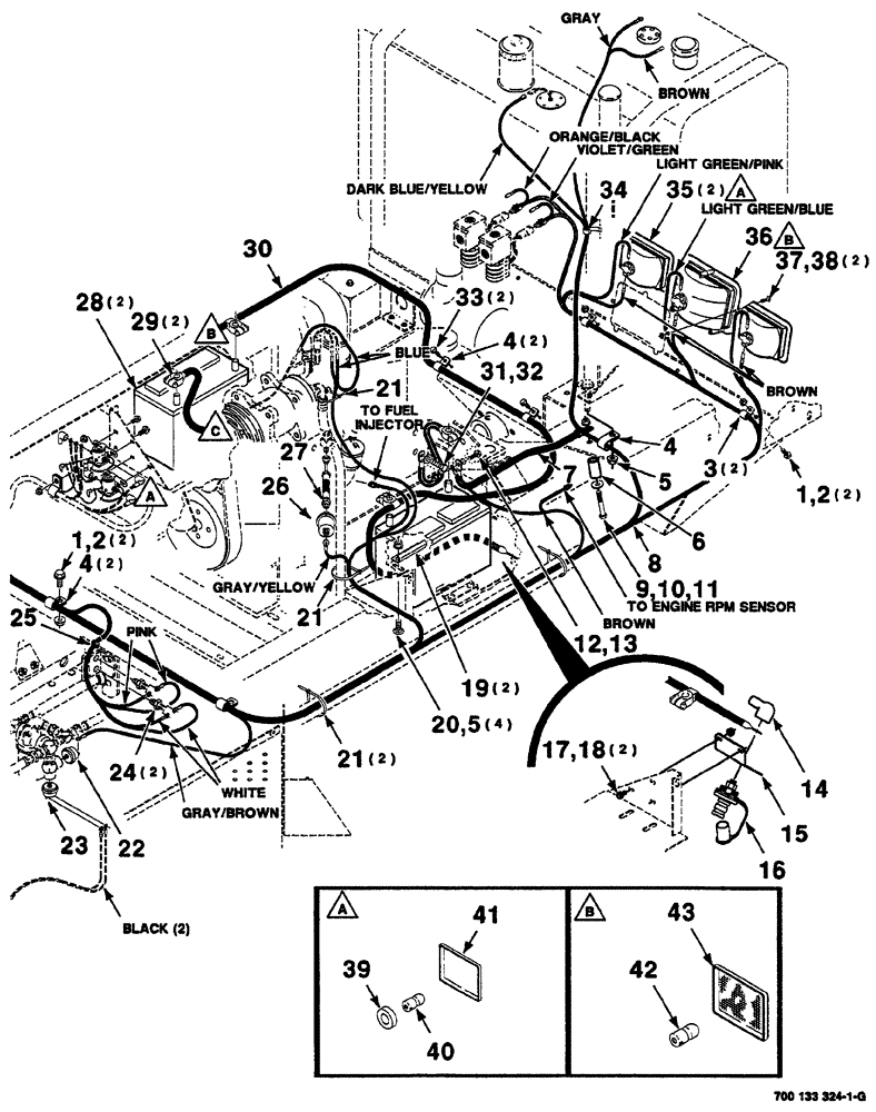 Схема запчастей Case IH 8870 - (04-26) - ENGINE WIRING ASSEMBLY (55) - ELECTRICAL SYSTEMS