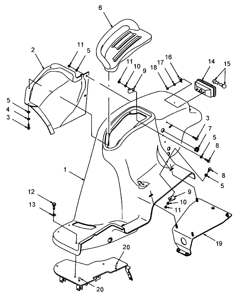 Схема запчастей Case IH DX29 - (14A02) - FENDERS, R.H. & RELATED PARTS, BSN HBA0001480 (08) - SHEET METAL