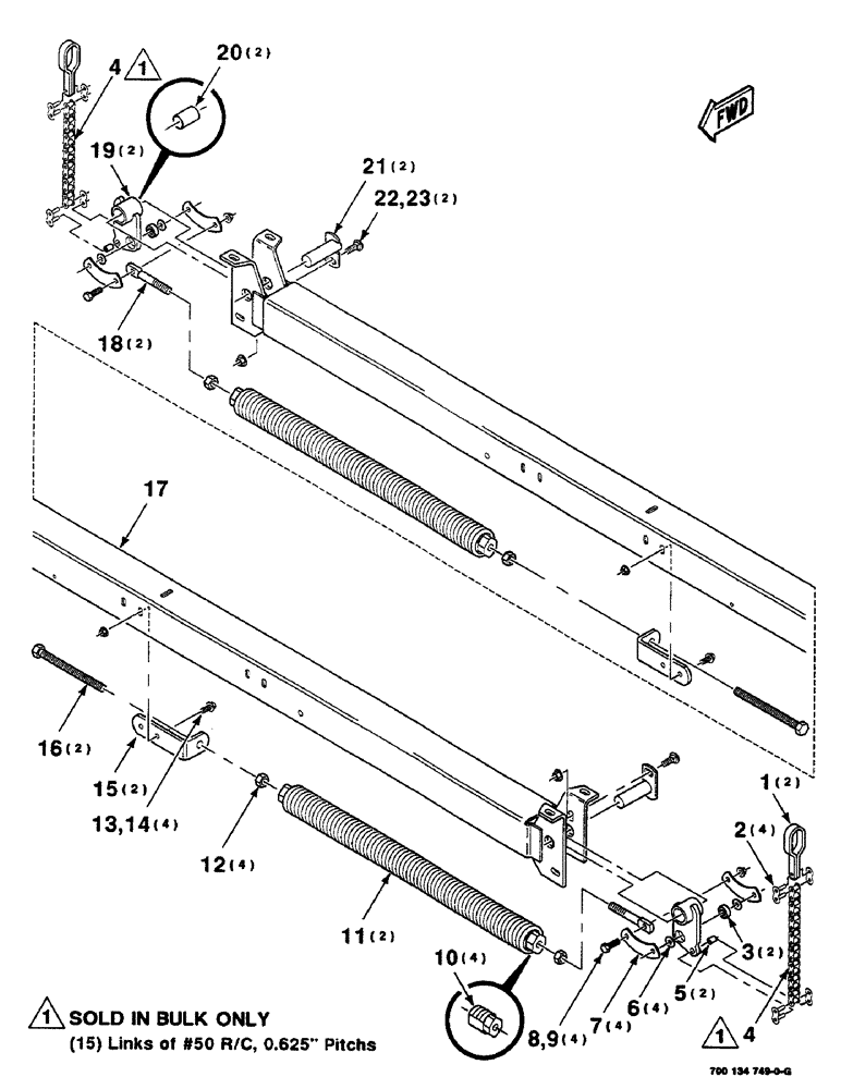 Схема запчастей Case IH SC416 - (5-08) - HAY CONDITIONER SPRING ASSEMBLY (09) - CHASSIS