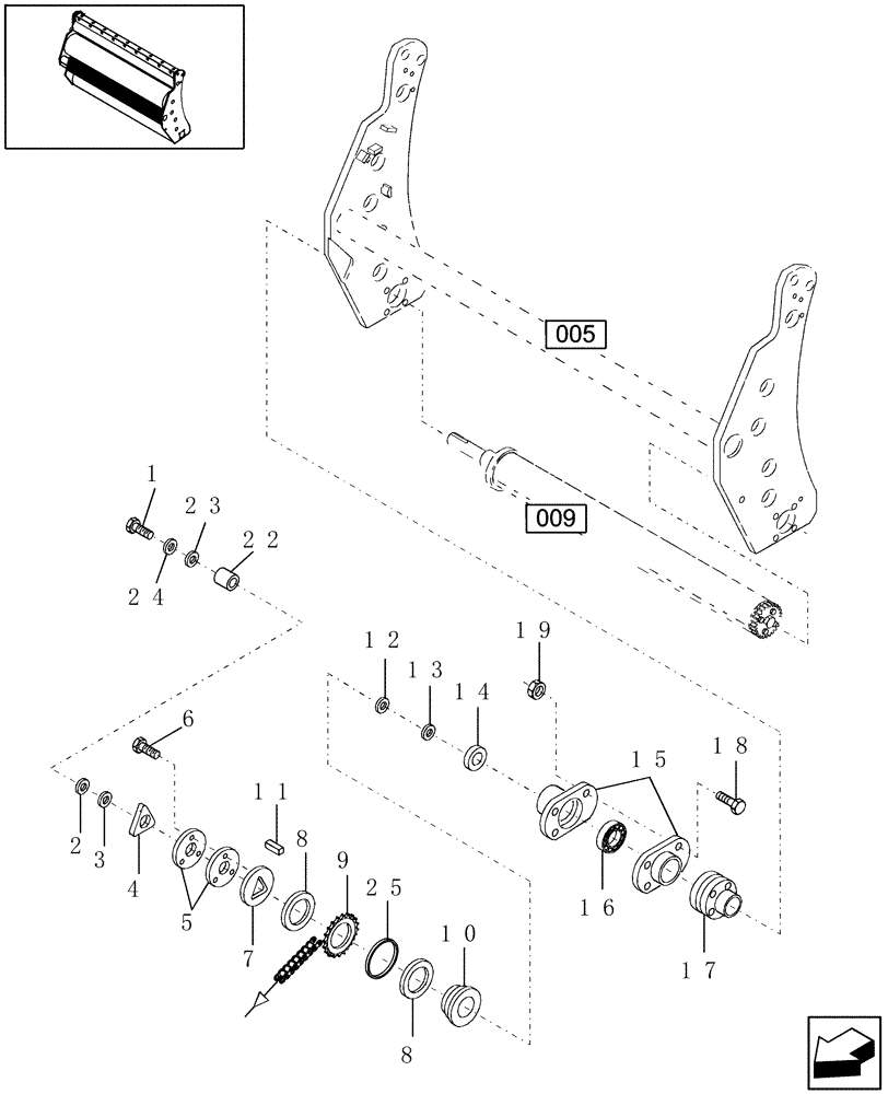 Схема запчастей Case IH RBX451 - (010) - PIVOT ROLLER, CLUTCH & DRIVE (62) - PRESSING - BALE FORMATION