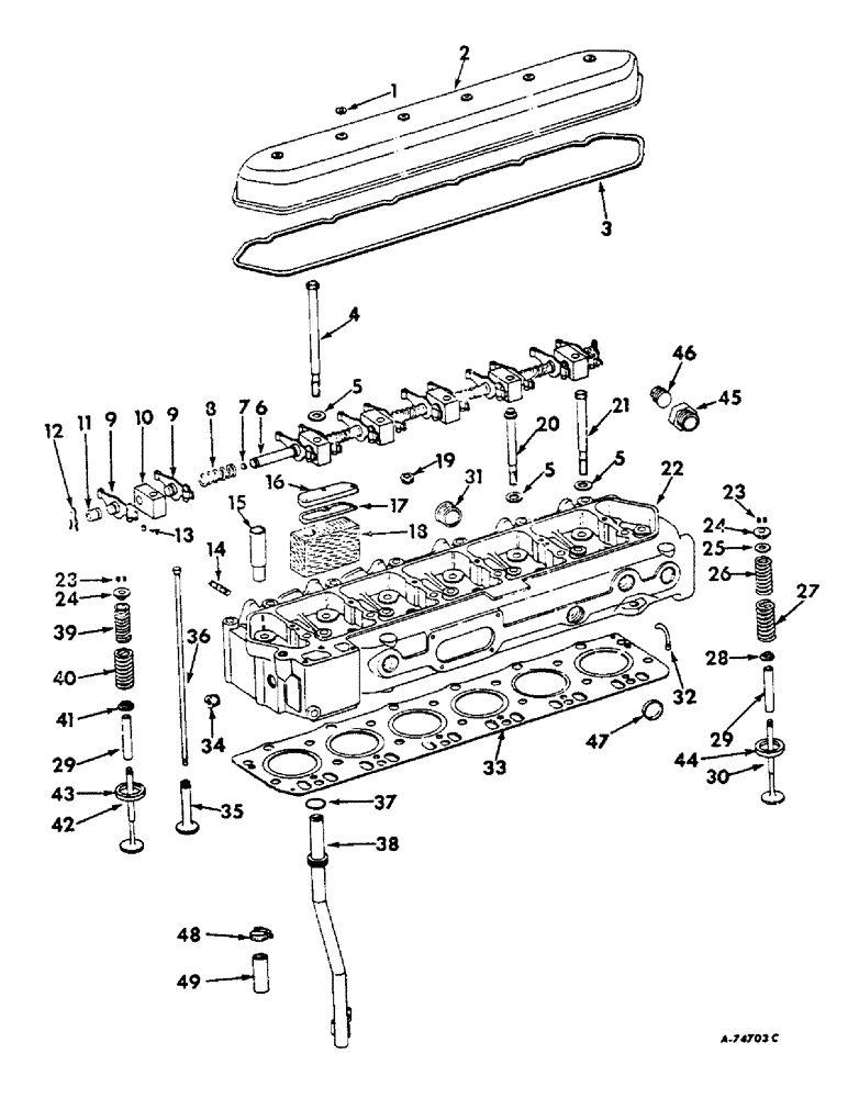 Схема запчастей Case IH 2806 - (D-13) - DIESEL ENGINE, CYLINDER HEAD AND RELATED PARTS (01) - ENGINE