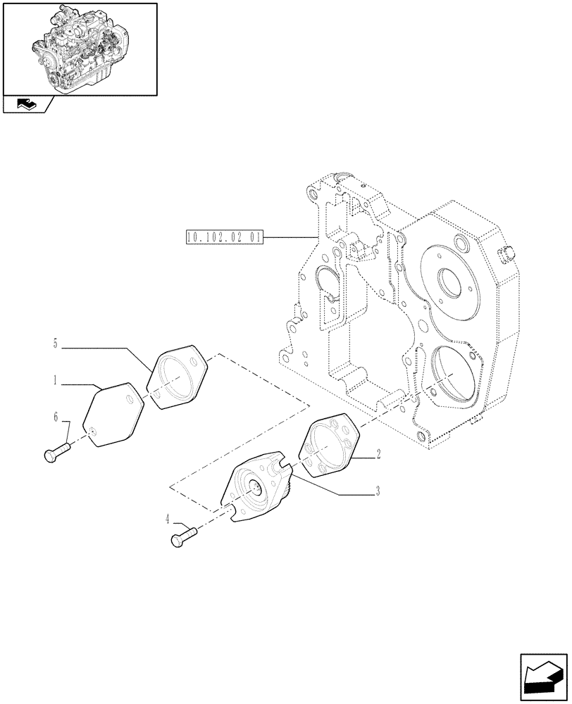 Схема запчастей Case IH F4GE9684R J603 - (10.114.02) - POWER TAKE OFF (2853143) 