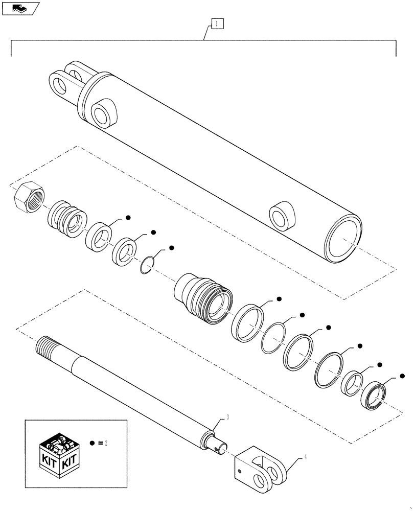 Схема запчастей Case IH 610 - (35.911.01) - BOOM LEVEL AND FOLD CYLINDER (35) - HYDRAULIC SYSTEMS