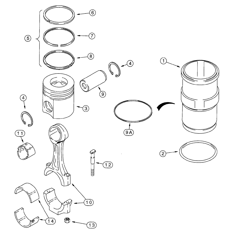 Схема запчастей Case IH 7220 - (2-106) - PISTON AND CONNECTING ROD, 6T-830 EMISSIONS CERT. ENGINE, 7220 TRACTOR, P.I.N. JJA0064978 AND AFTER (02) - ENGINE