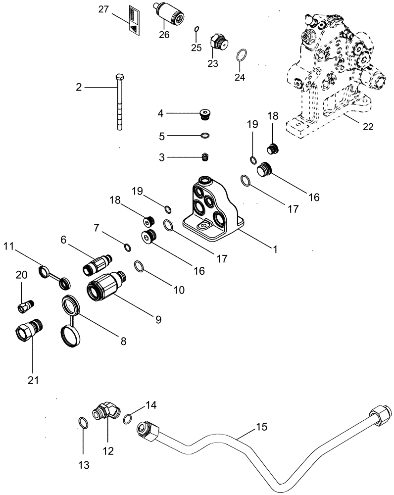 Схема запчастей Case IH MX210 - (08-16) - HYDRAULIC SYSTEM - MOTOR RETURN (08) - HYDRAULICS