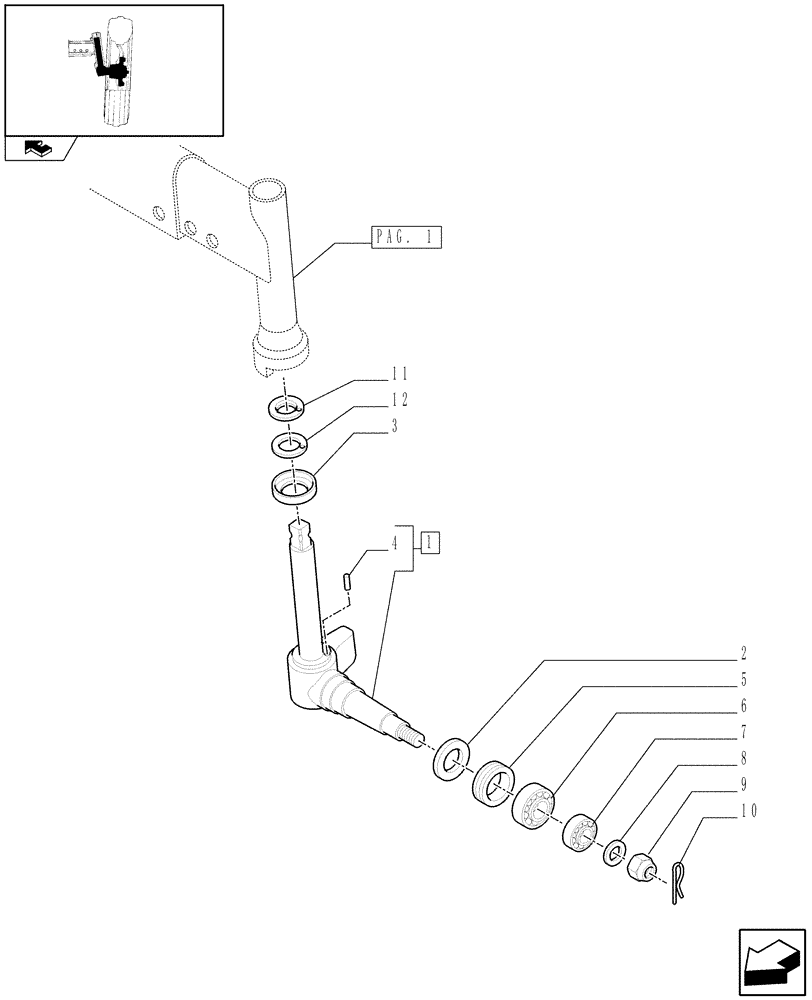 Схема запчастей Case IH FARMALL 90 - (1.41.0[02]) - 2WD FRONT AXLE - STEERING KNUCKLE (04) - FRONT AXLE & STEERING