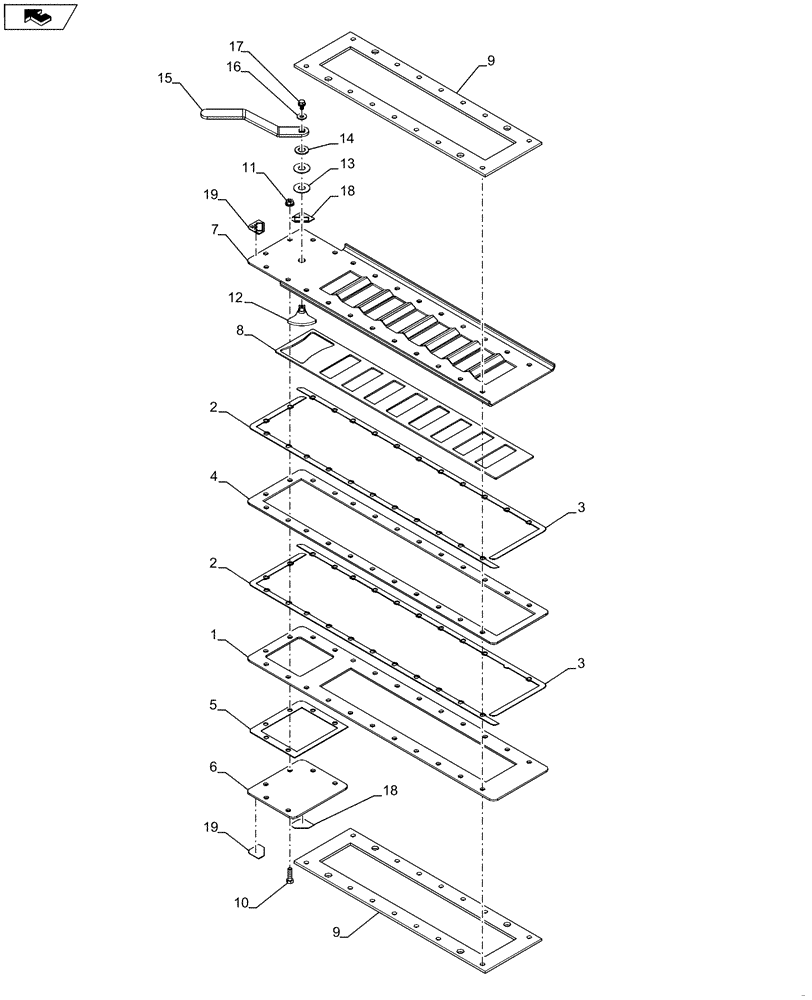 Схема запчастей Case IH 1250 - (80.150.23[02]) - BULK FILL - GRATE SHUT-OFF ASSEMBLY, MODEL YEAR 2012 (80) - CROP STORAGE/UNLOADING