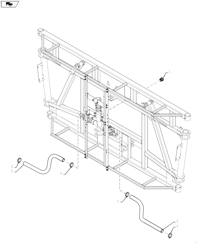 Схема запчастей Case IH 3330 - (75.120.50) - BOOM PLUMBING GROUP, 6 SECTION CENTER (75) - SOIL PREPARATION