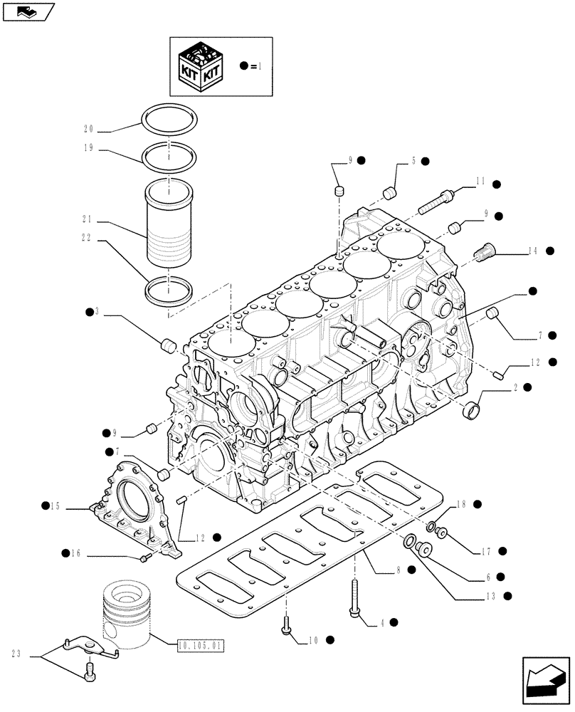 Схема запчастей Case IH 635 - (10.001.02) - CYLINDER HEAD & RELATED PARTS (10) - ENGINE