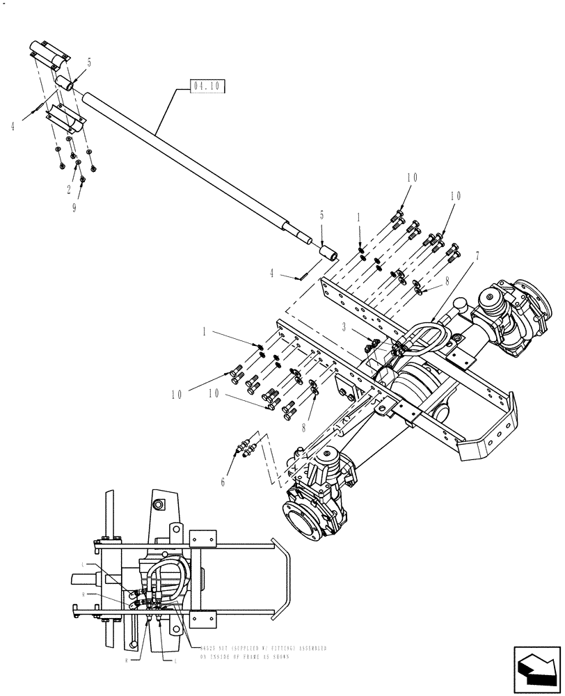 Схема запчастей Case IH FARMALL 40 - (04.01) - FRONT AXLE, FWD (04) - FRONT AXLE & STEERING