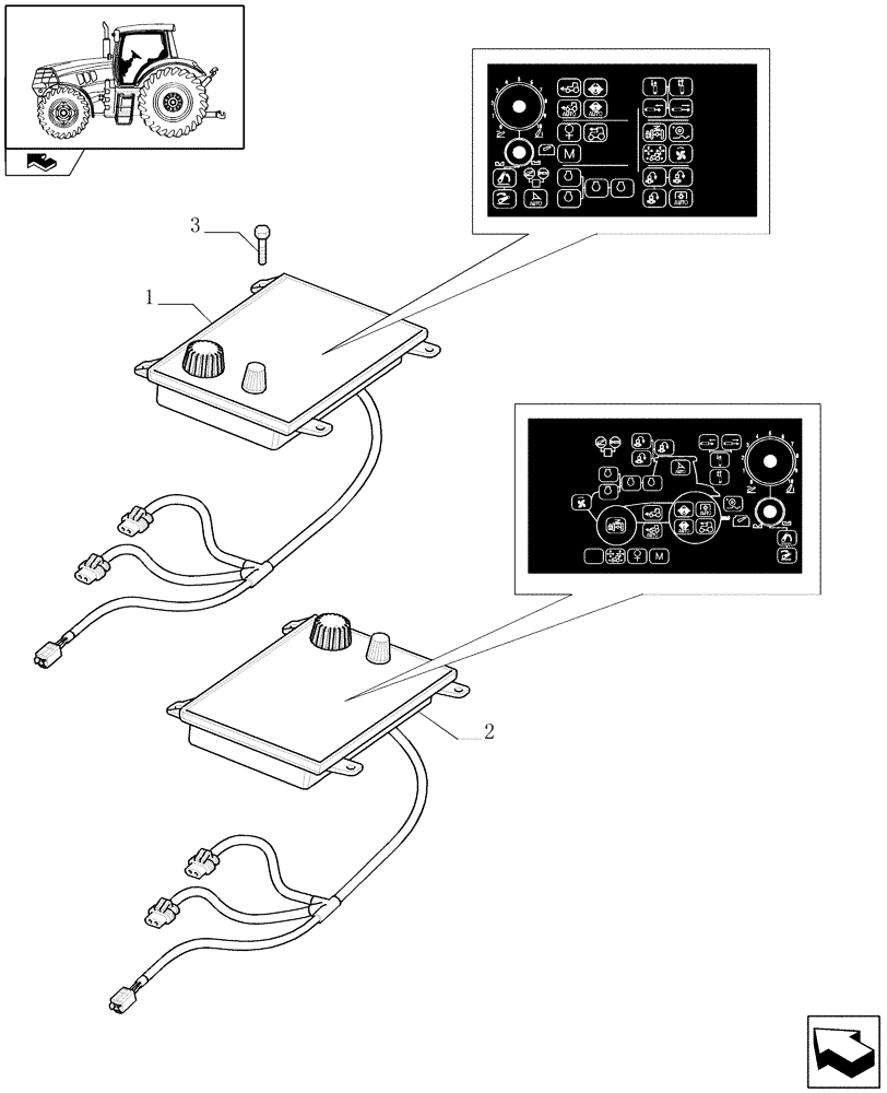 Схема запчастей Case IH PUMA 210 - (1.75.1/01) - (VAR.484) RIGHT LIFT ROD AND TOP LINK HYDRAULIC ADJUST W/ELECTRONIC CONTROL - ELECTRONIC CONTROLS (06) - ELECTRICAL SYSTEMS