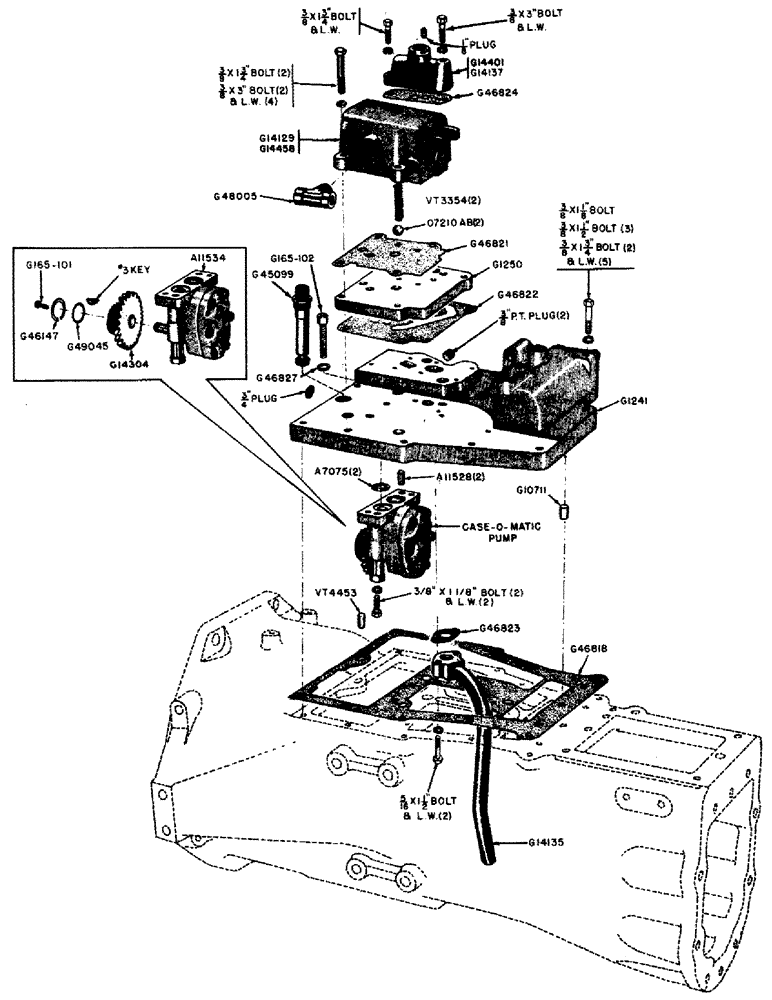 Схема запчастей Case IH 600B-SERIES - (050) - ADAPTER HOUSING, CONTROL VALVE AND PUMP, CASE-O-MATIC DRIVE (06) - POWER TRAIN