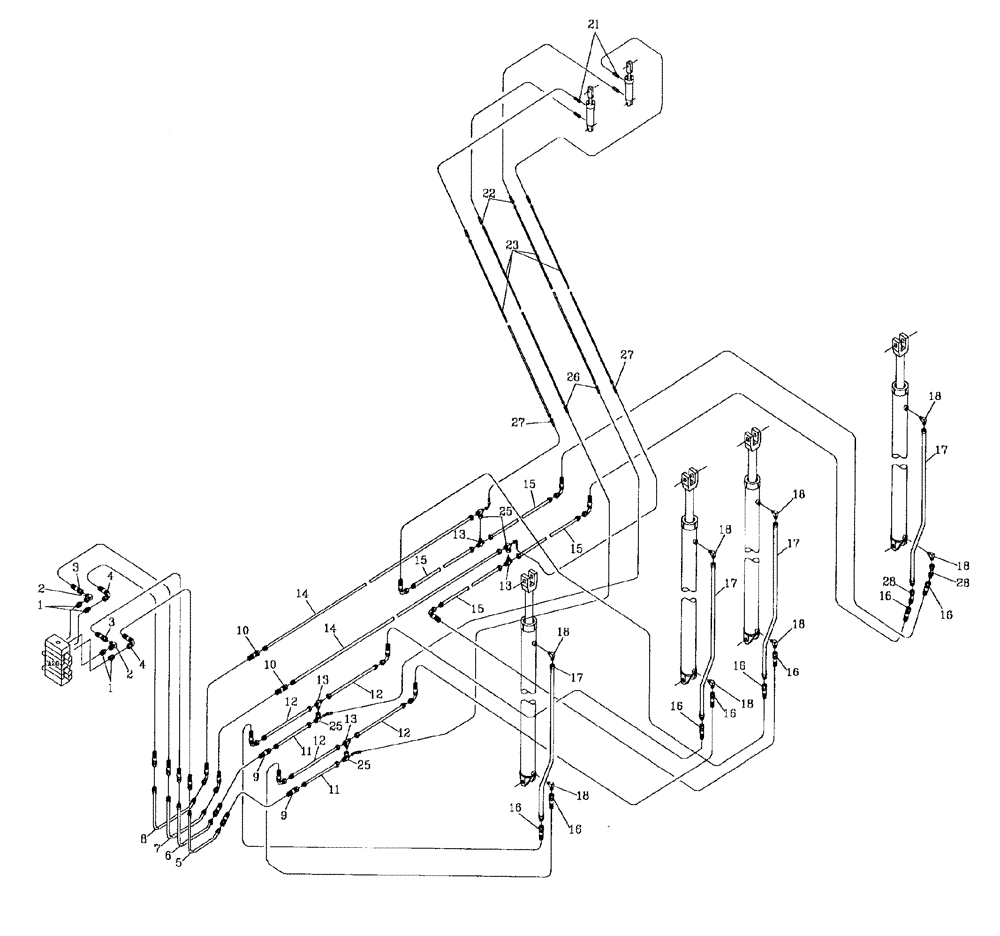 Схема запчастей Case IH AUSTOFT - (B05-12) - HYDRAULIC CIRCUIT (DOUBLE BIN LIFT) Hydraulic Components & Circuits