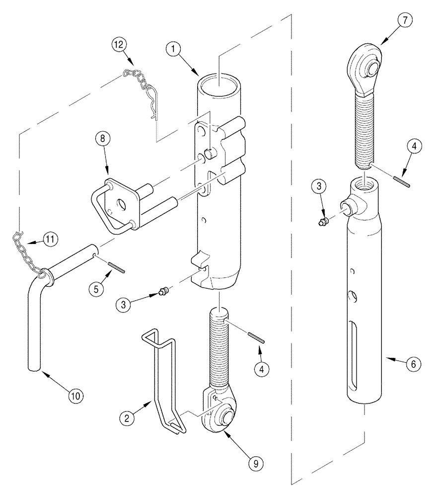 Схема запчастей Case IH 5120 - (9-034) - LINK ASSEMBLY, TOP, FLOAT VERSION, C.B.M., JJF1030630 AND AFTER (09) - CHASSIS/ATTACHMENTS