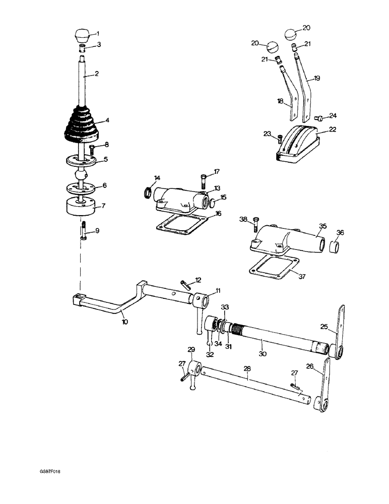 Схема запчастей Case IH 885 - (6-24) - GEAR SHIFT LEVERS, 885Q, 885QH AND 885SK TRACTORS (06) - POWER TRAIN