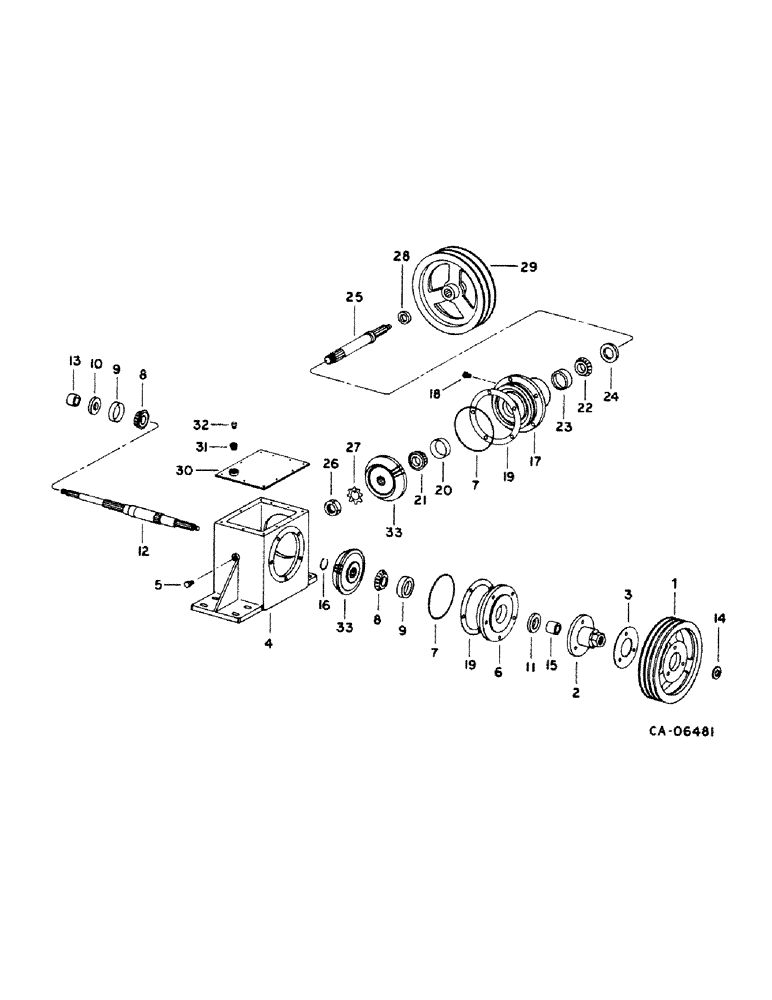 Схема запчастей Case IH 1440 - (07-22) - DRIVE TRAIN, STRAW CHOPPER GEAR CASE, SEPARATOR DRIVE Drive Train