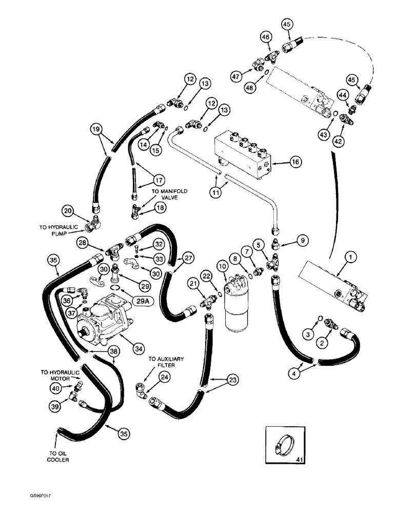 Схема запчастей Case IH 1800 - (8-48) - HEADER RETURN SYSTEM, PRIOR TO P.I.N. JJC133070 (07) - HYDRAULICS