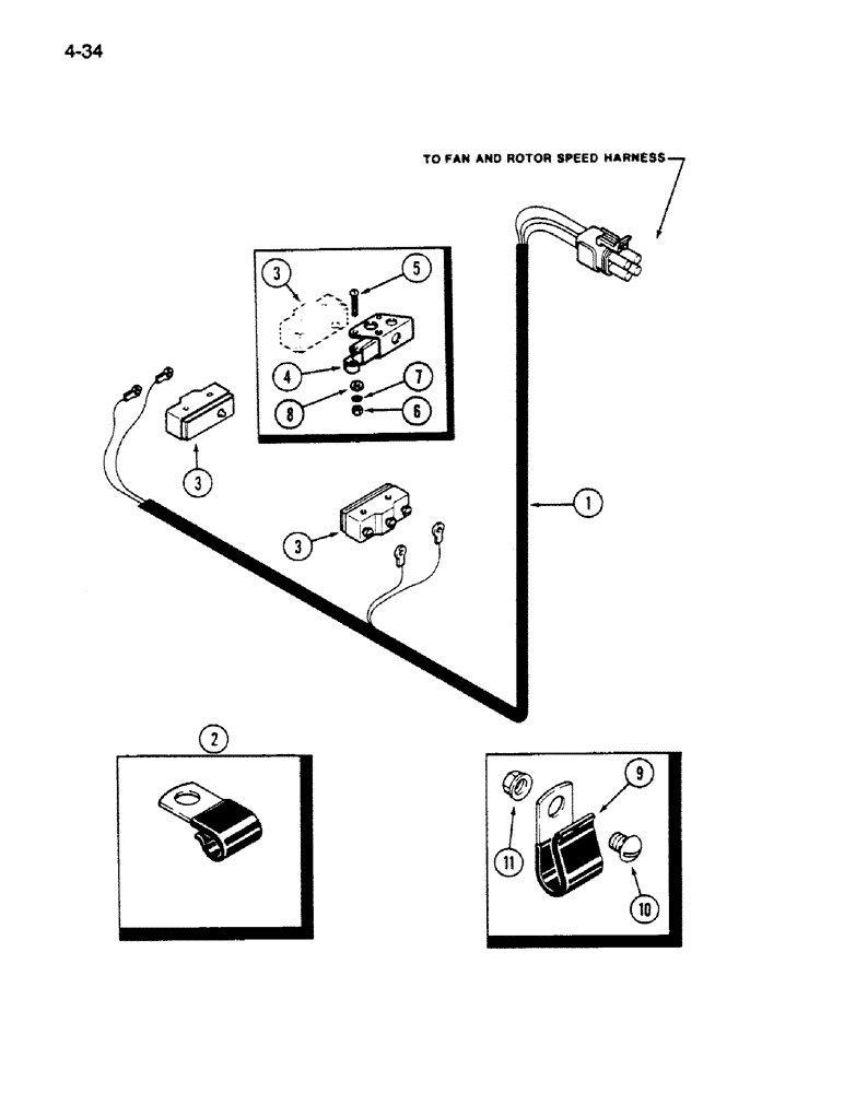 Схема запчастей Case IH 1620 - (4-034) - ROTOR LIMIT SWITCH HARNESS (06) - ELECTRICAL