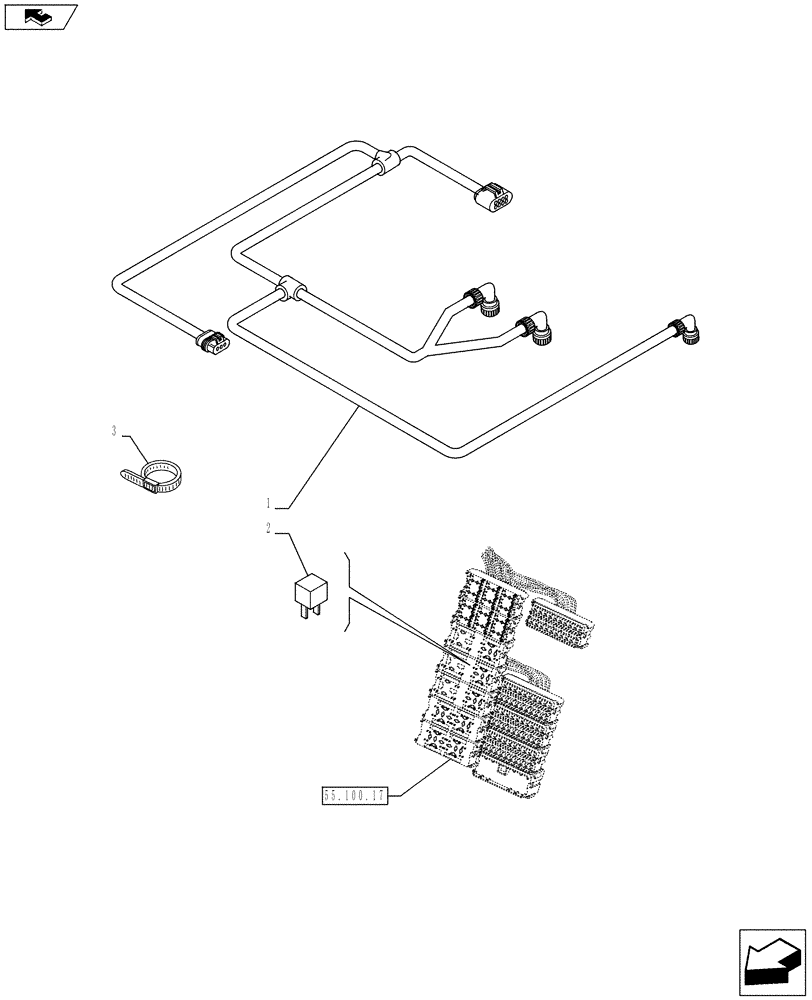 Схема запчастей Case IH PUMA 170 - (55.100.1101) - PNEUMATIC TRAILER AIR BRAKE - HARNESS (VAR.729385-743170 / 743623; VAR.728385-743171 / 743624; VAR.720178-743169 / 743625) (55) - ELECTRICAL SYSTEMS