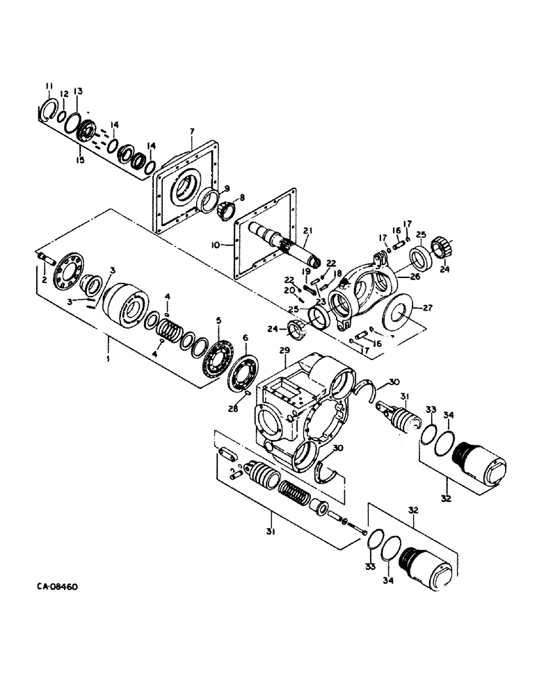 Схема запчастей Case IH 1480 - (10-24) - HYDRAULICS, HYDROSTATIC PUMP, CYLINDER BLOCK, EATON (07) - HYDRAULICS