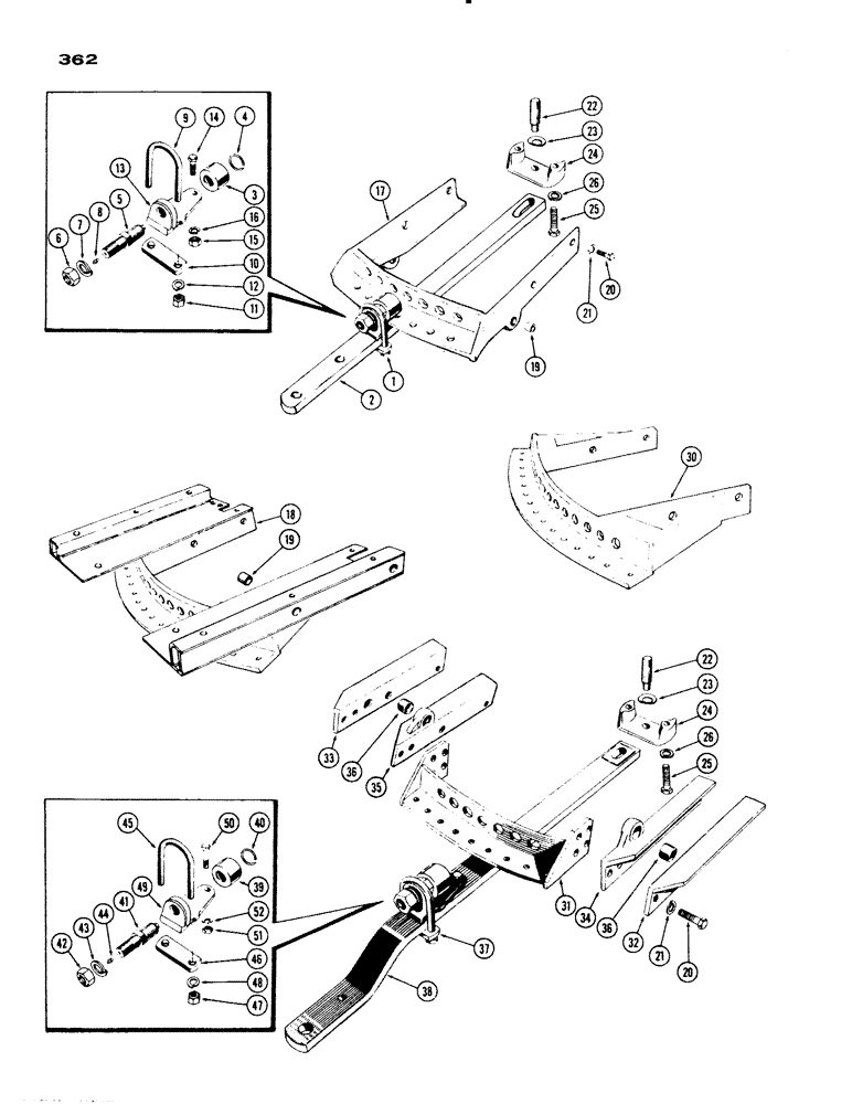 Схема запчастей Case IH 830-SERIES - (362) - DRAWBAR (09) - CHASSIS/ATTACHMENTS