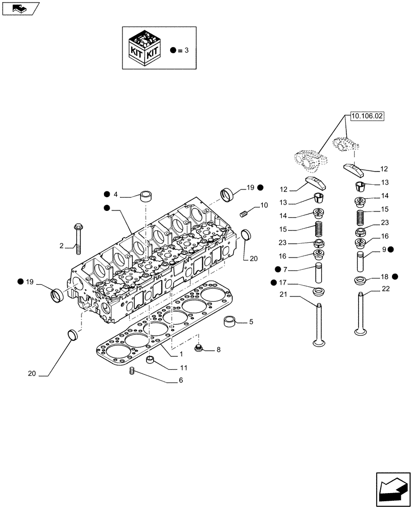 Схема запчастей Case IH F2CFE613T E003 - (10.101.01) - CYLINDER HEAD (5801382527 - 504029659 - 5801379857) (10) - ENGINE