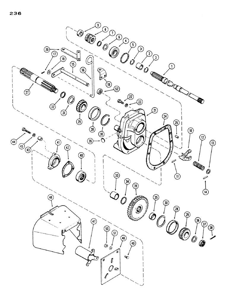 Схема запчастей Case IH 430 - (236) - STANDARD P.T.O., STANDARD CLUTCH DRIVE (06) - POWER TRAIN