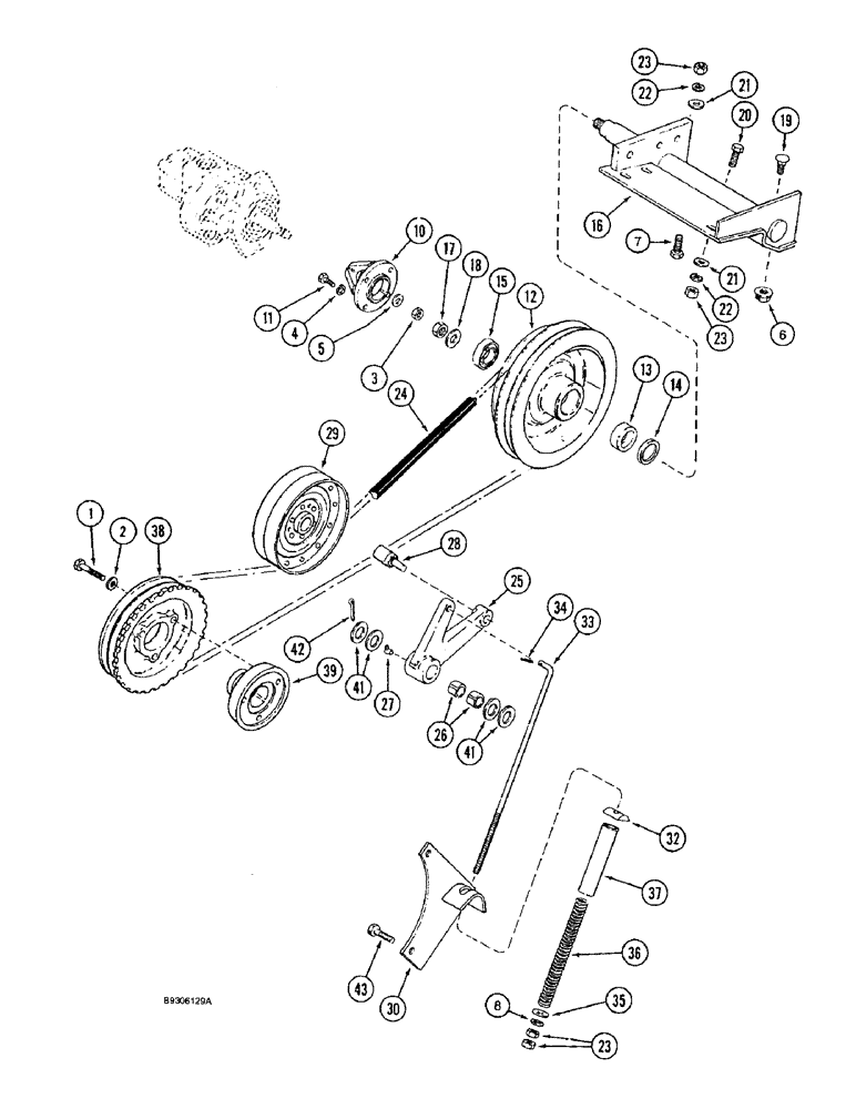 Схема запчастей Case IH 1666 - (8-28) - AUXILIARY PUMP DRIVE (07) - HYDRAULICS