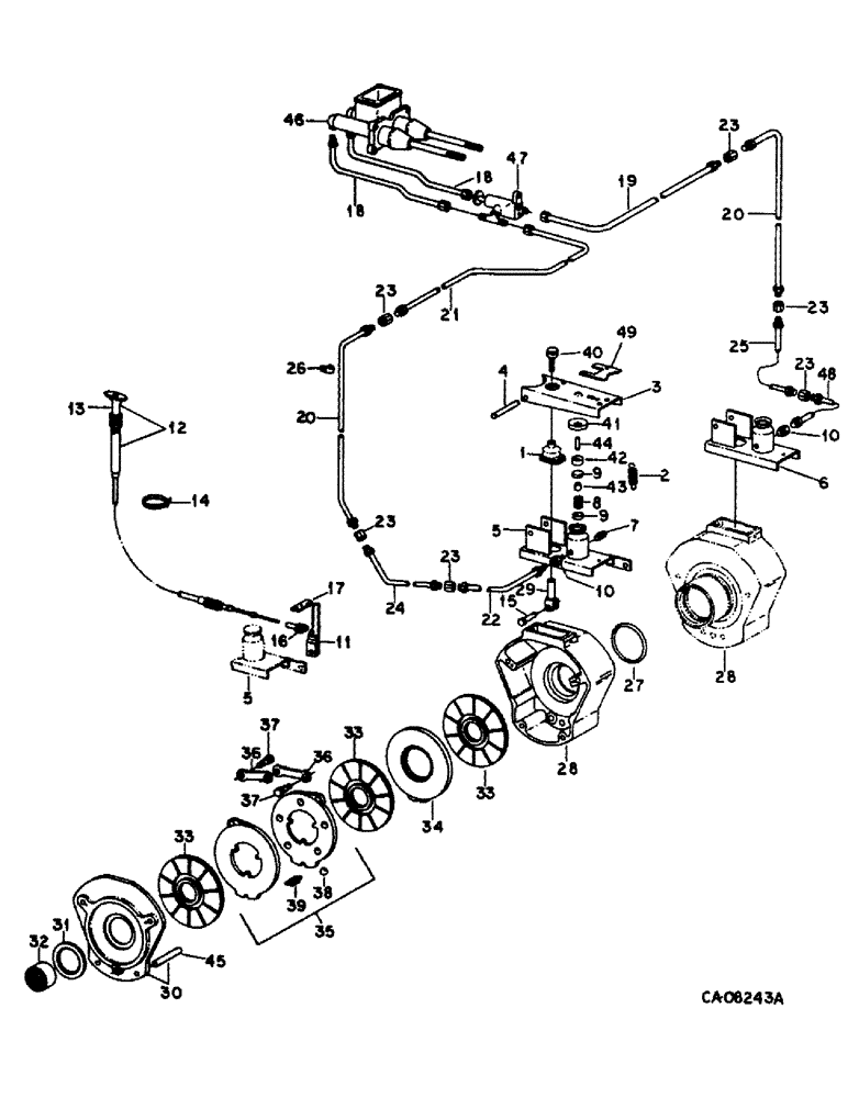 Схема запчастей Case IH 1480 - (04-07) - BRAKE, MASTER AND PARKING BRAKE, SERIAL NO. 34001 AND ABOVE (5.1) - BRAKES