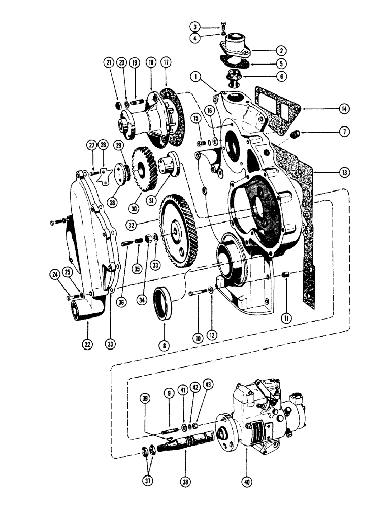 Схема запчастей Case IH 530 - (092) - FUEL INJECTION PUMP DRIVE, 430 AND 530 SERIES, 188 DIESEL ENGINE (02) - ENGINE