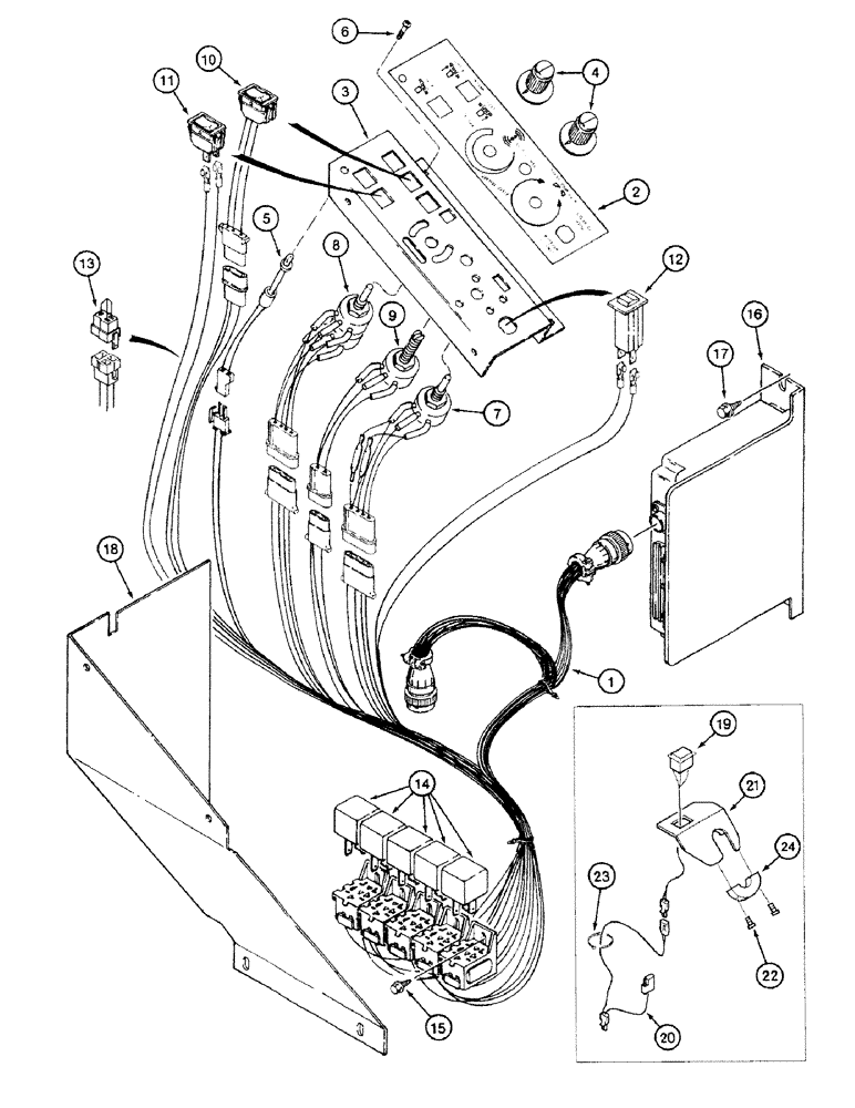 Схема запчастей Case IH 1660 - (04-02) - CONTROL PANEL SWITCHES, FOR 1600 COMBINES (04) - ELECTRICAL SYSTEMS