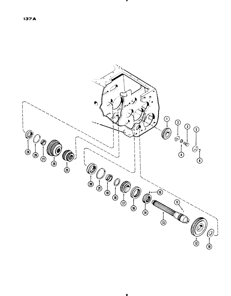 Схема запчастей Case IH 730 SERIES - (137A) - SLIDING GEAR SHAFT (06) - POWER TRAIN