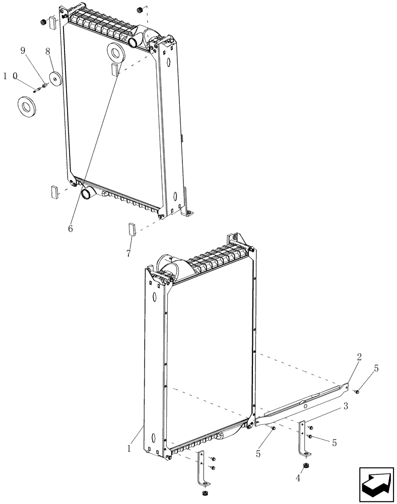 Схема запчастей Case IH 7130 - (10.406.05) - RADIATOR ASSEMBLY, ENGINE (10) - ENGINE