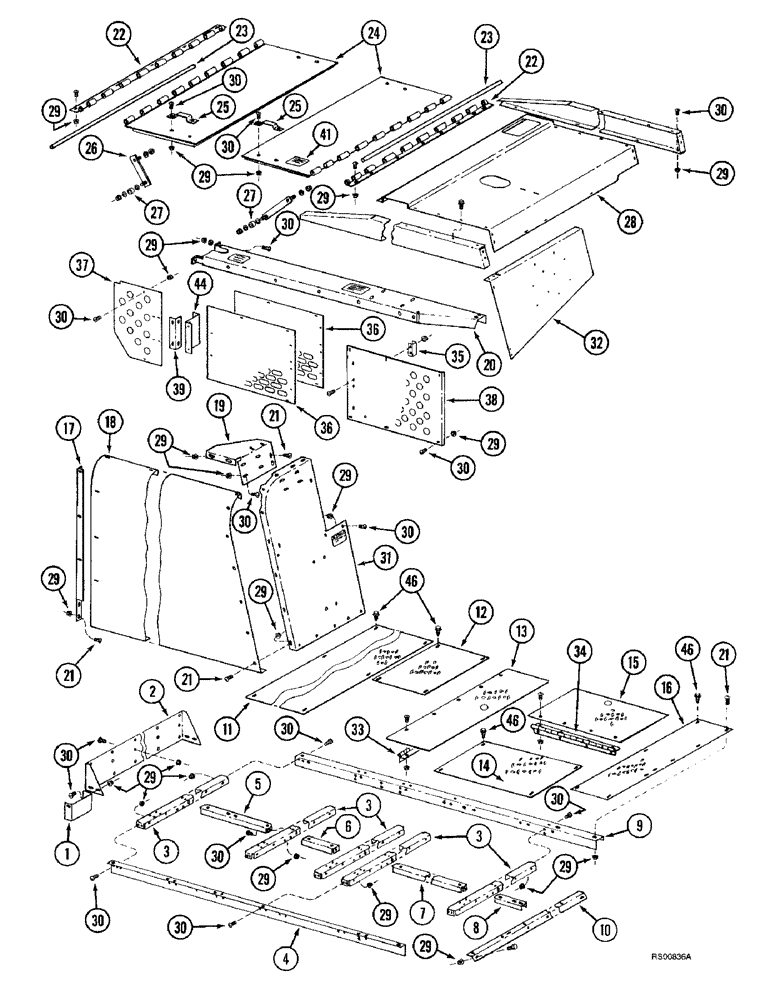 Схема запчастей Case IH 1680 - (9H-02) - ENGINE SHIELD AND SERVICE DECK (12) - CHASSIS