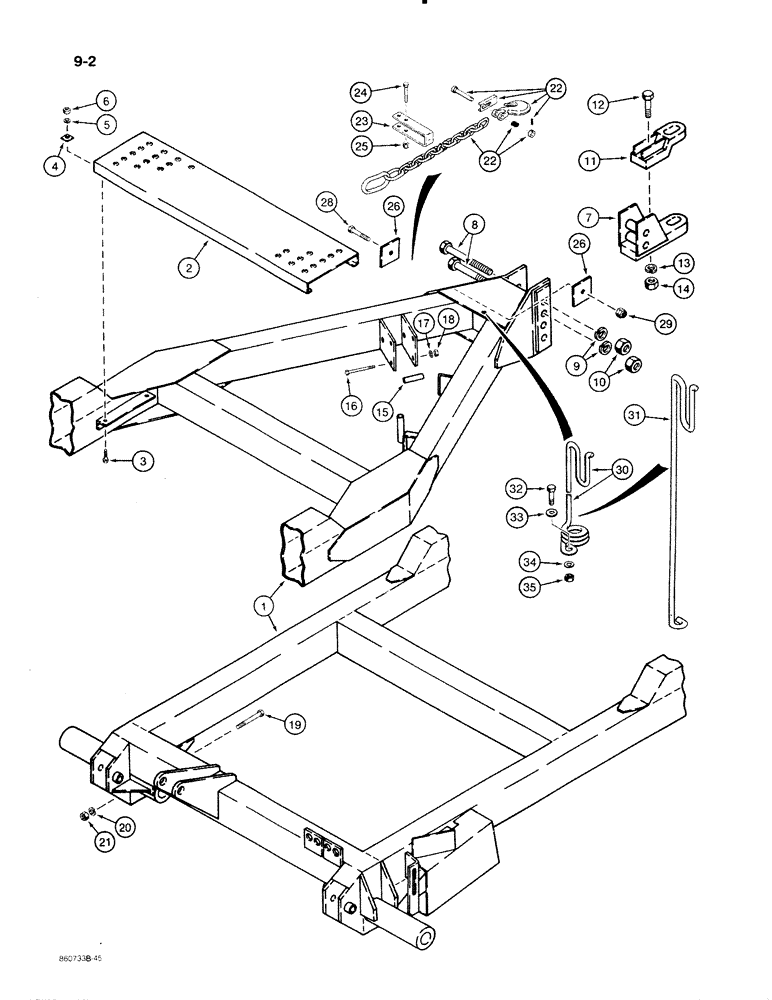 Схема запчастей Case IH 8500 - (9-002) - CART FRAME (09) - CHASSIS/ATTACHMENTS