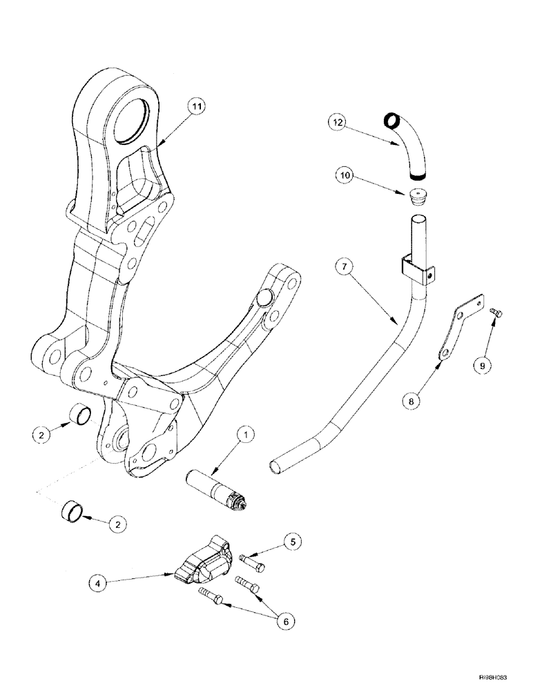 Схема запчастей Case IH MX220 - (9-132) - DRAFT CONTROL PINS, HITCH (09) - CHASSIS/ATTACHMENTS