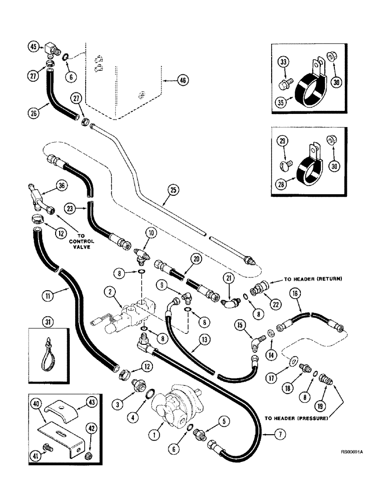 Схема запчастей Case IH 1680 - (8-48) - HYDRAULIC REEL DRIVE SYSTEM (07) - HYDRAULICS