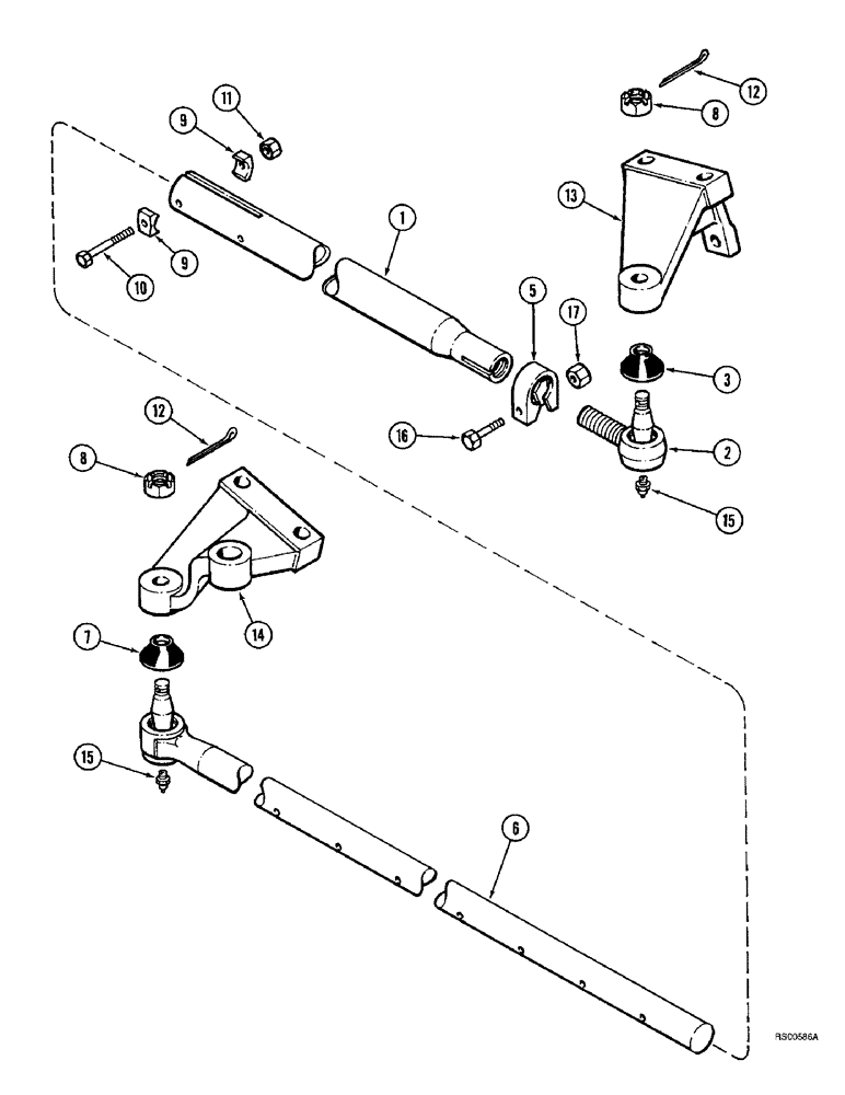 Схема запчастей Case IH 1680 - (5-20) - STEERING TIE ROD, 92 TO 120 INCH ADJUSTABLE AXLE (04) - STEERING