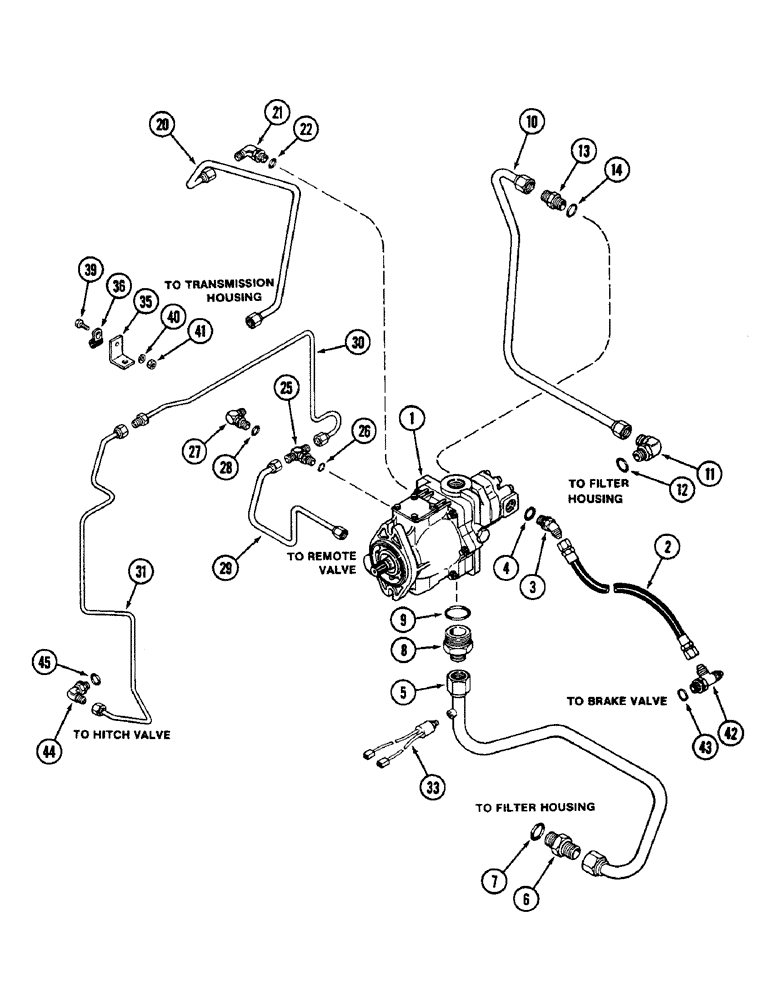 Схема запчастей Case IH 2096 - (8-256) - HYDRAULICS, HYDRAULIC PUMP CIRCUIT (08) - HYDRAULICS