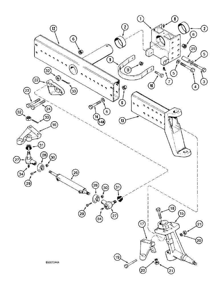 Схема запчастей Case IH 1688 - (5-12) - ADJUSTABLE STEERING AXLE (04) - STEERING