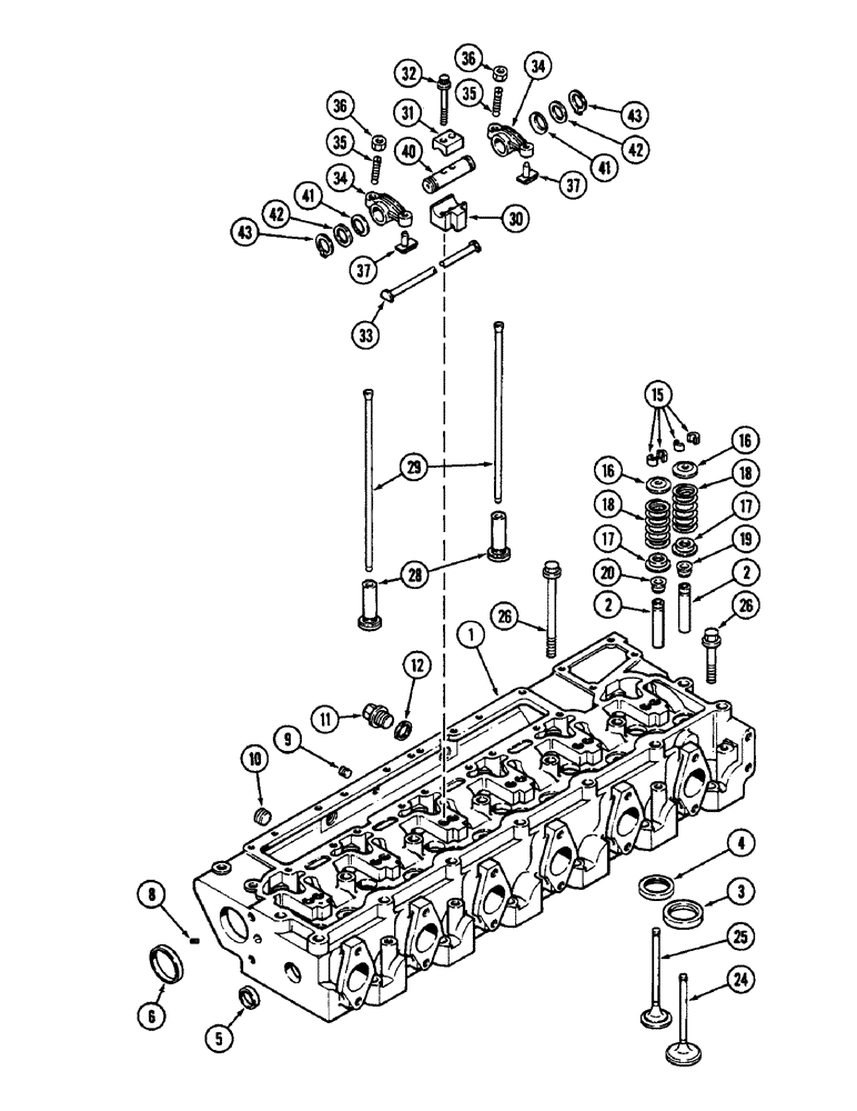 Схема запчастей Case IH 9110 - (04-20) - CYLINDER HEAD AND VALVE MECHANISM, 6T-830 ENGINE (04) - Drive Train