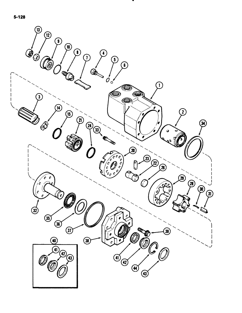 Схема запчастей Case IH 2294 - (5-128) - HYDROSTATIC STEERING PUMP (05) - STEERING