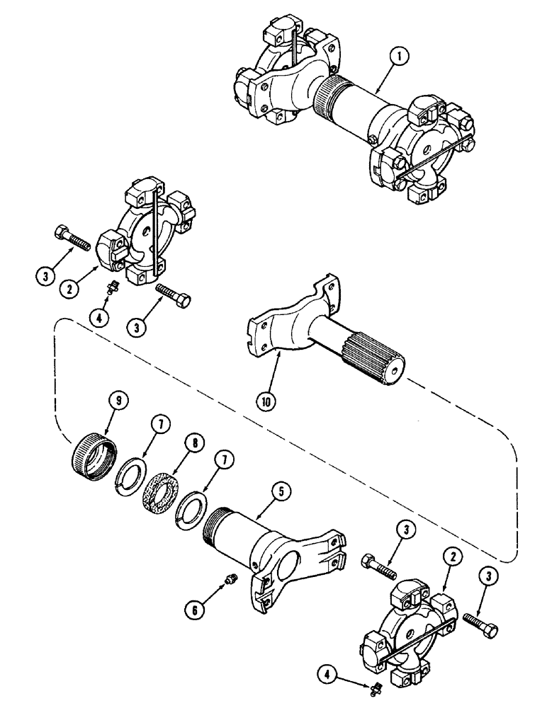 Схема запчастей Case IH 4890 - (6-198) - FRONT AXLE DRIVE SHAFT (06) - POWER TRAIN