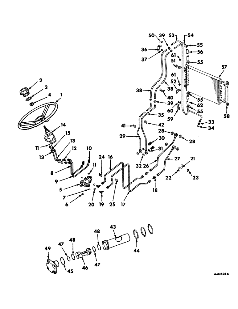 Схема запчастей Case IH 1256 - (J-03) - STEERING MECHANISM, POWER STEERING, FARMALL TRACTORS Steering Mechanism