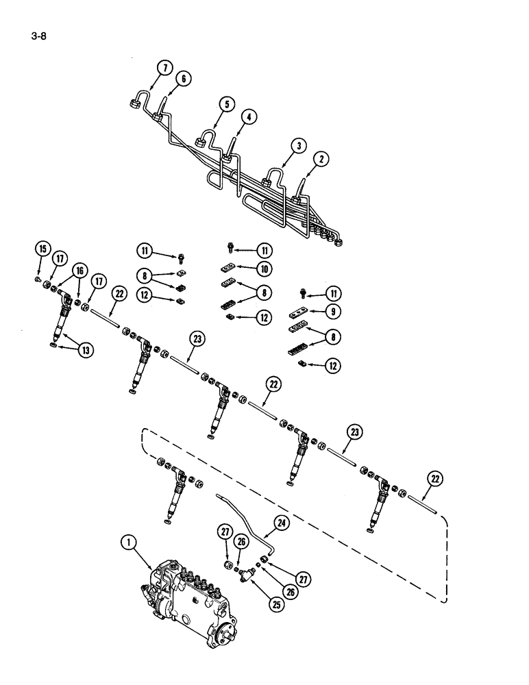 Схема запчастей Case IH 3394 - (3-08) - FUEL INJECTION SYSTEM, 504BDT DIESEL ENGINE (03) - FUEL SYSTEM