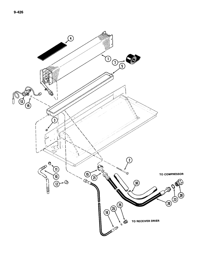 Схема запчастей Case IH 4994 - (9-426) - CAB, AIR CONDITIONING EVAPORATOR, PRIOR TO CAB SERIAL NUMBER 12112201 (09) - CHASSIS/ATTACHMENTS